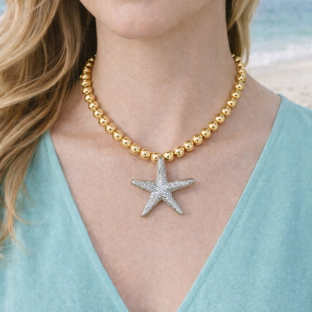 COPY - 1PC Fashion Luxury Stainless Steel Starfish Necklace Personality